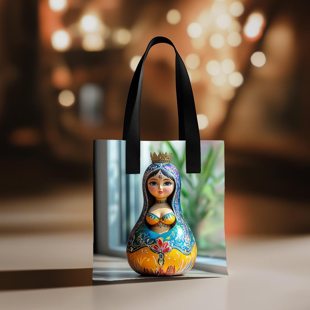 Russian Doll Concept I Watercolor Purple - Belly Dance Fashion Tote Bag