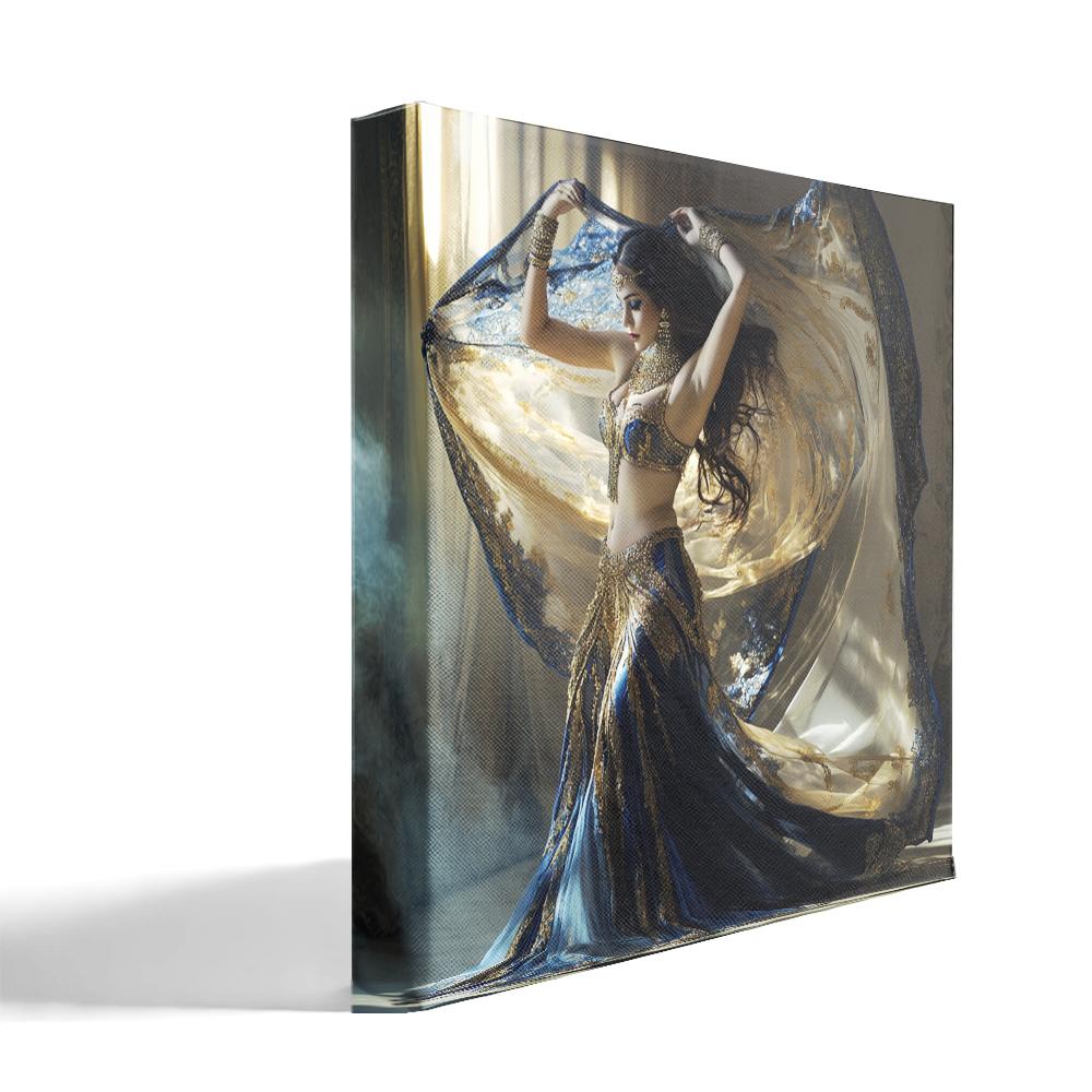 Sapphire Reveries I Belly Dance Canvas Art 16 in x 16 in