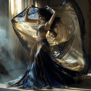 Sapphire Reveries I Vintage Red - Belly Dance Art Download