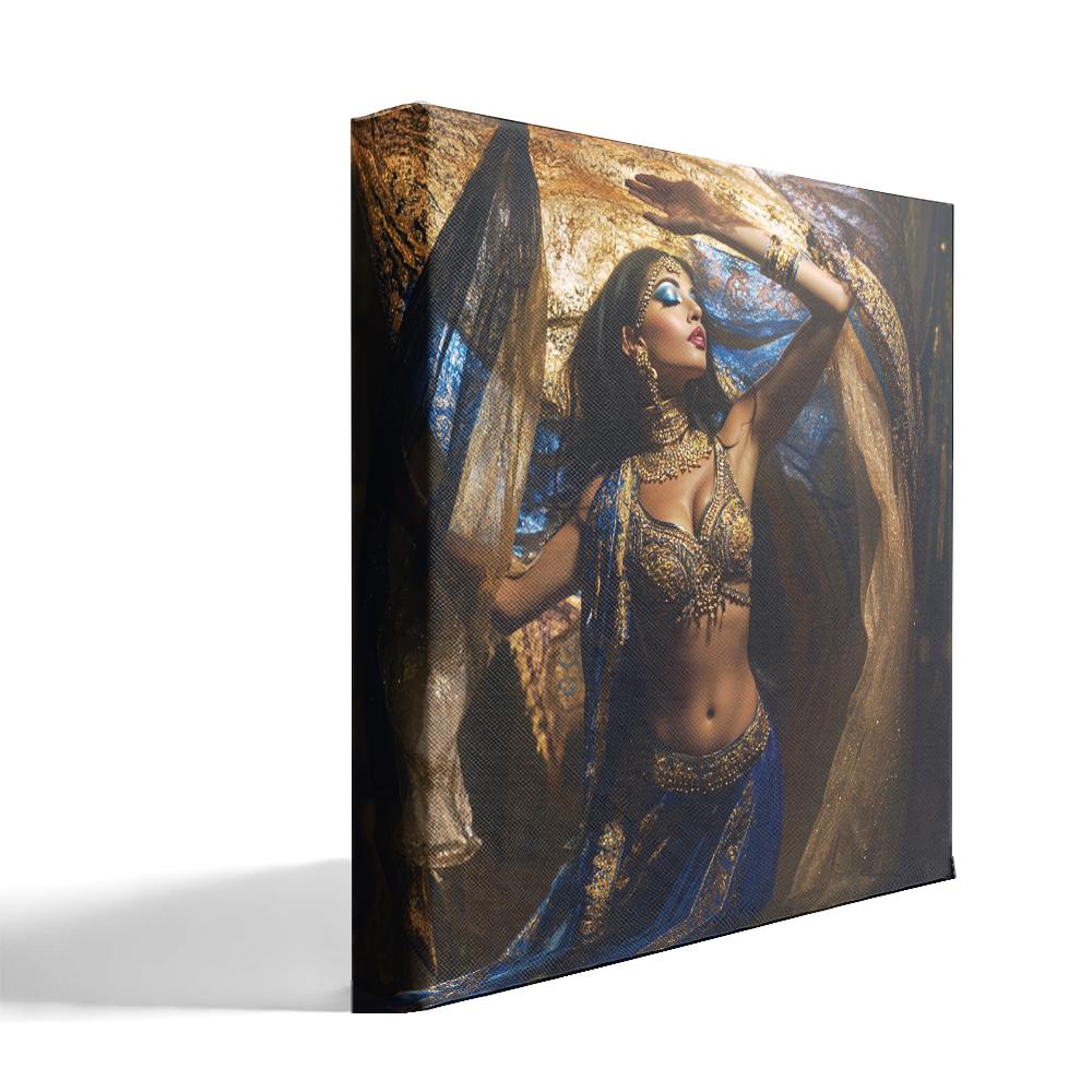 Sapphire Reveries II Belly Dance Canvas Art 16 in x 16 in