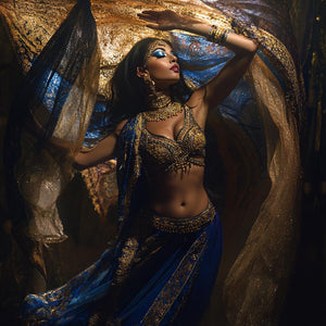 Sapphire Reveries II Vintage Red - Belly Dance Art Download