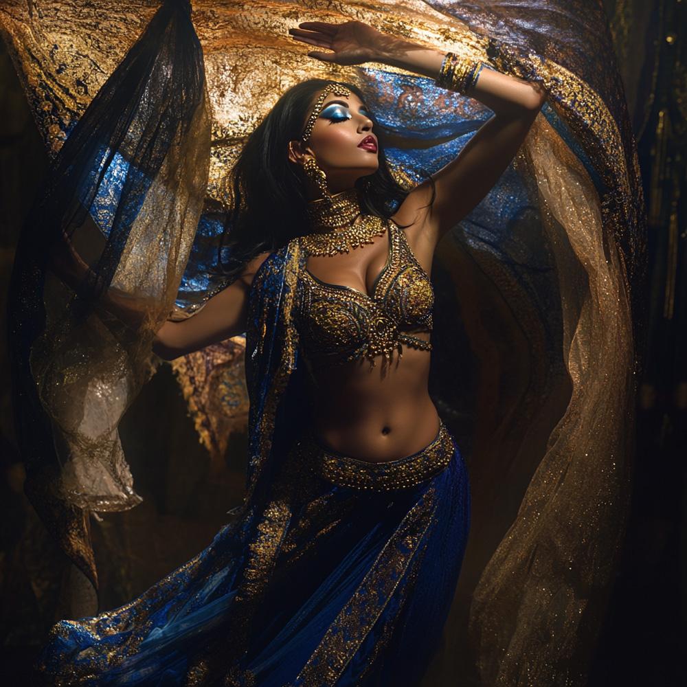 Sapphire Reveries II Vintage Red - Belly Dance Art Download