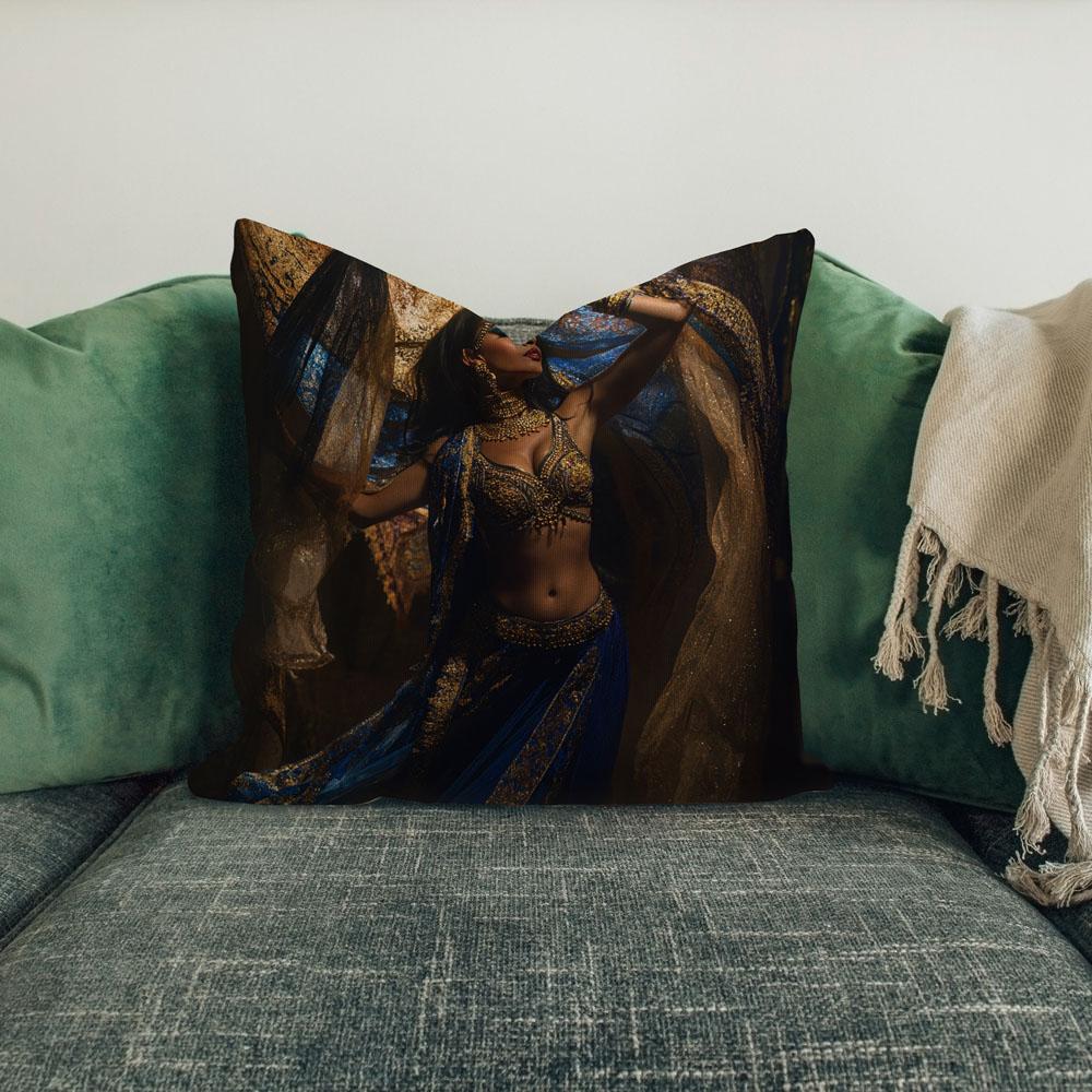 Sapphire Reveries Ii Belly Dance Throw Pillow 18 in x 18 in