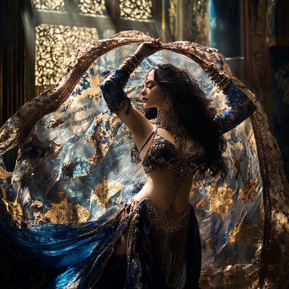 Sapphire Reveries III Vintage Red - Belly Dance Art Download