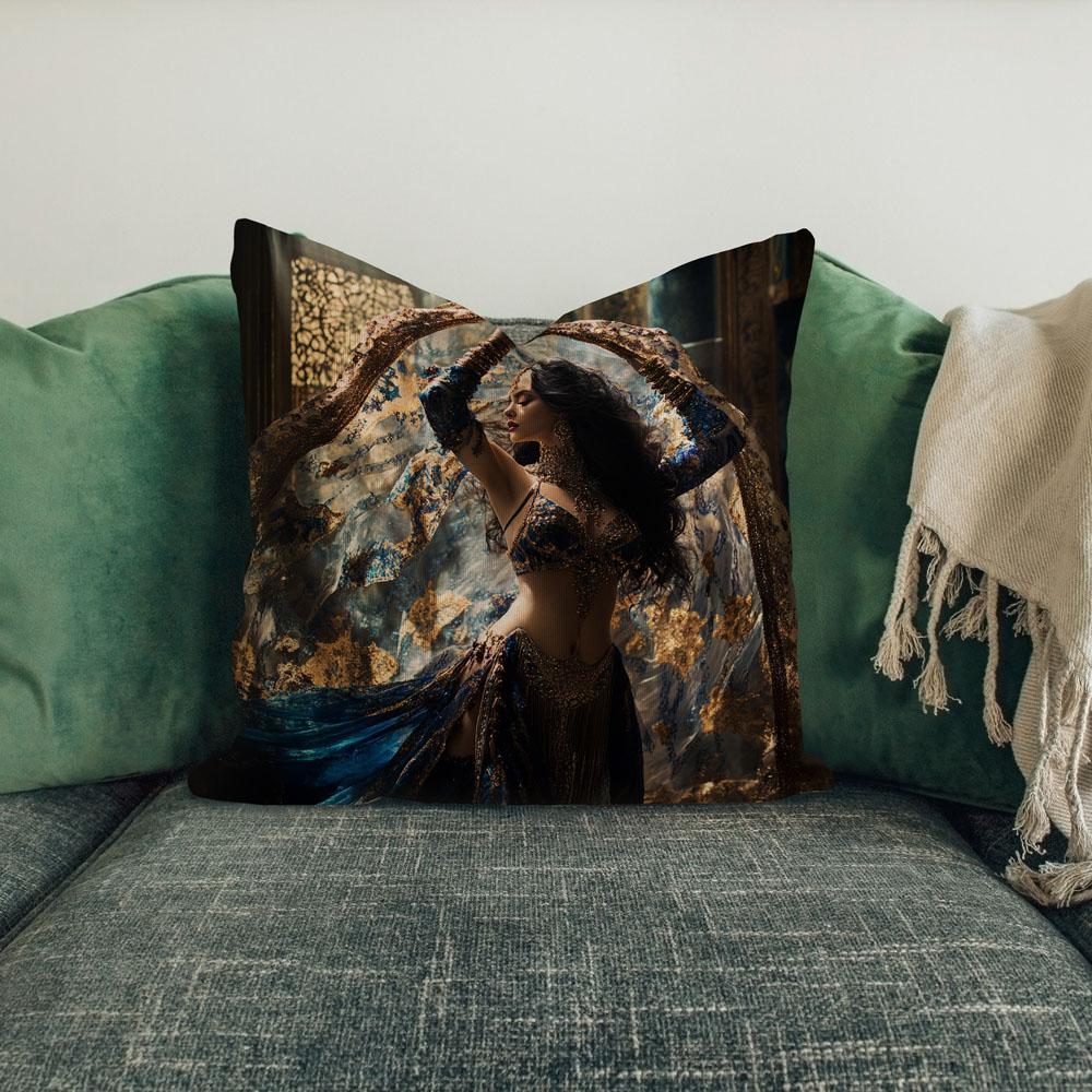 Sapphire Reveries Iii Belly Dance Throw Pillow 18 in x 18 in