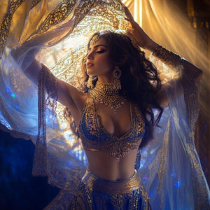 Sapphire Reveries IV Vintage Red - Belly Dance Art Download