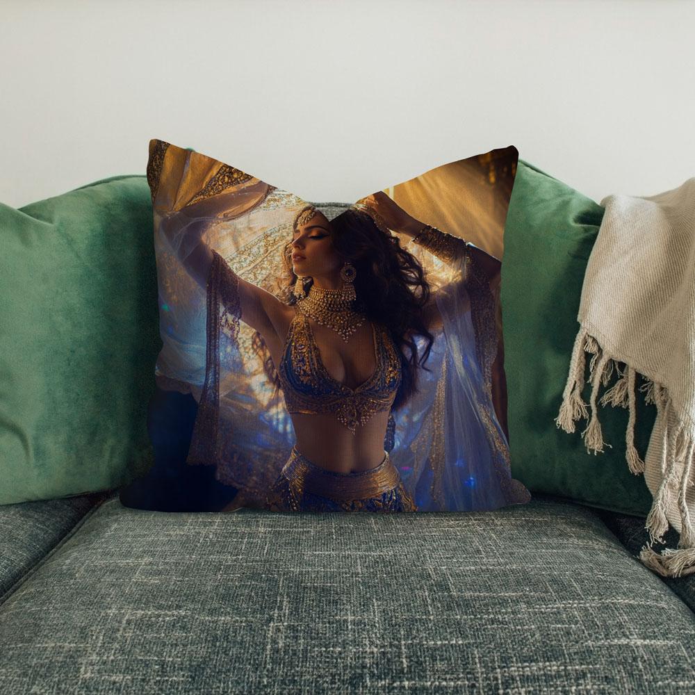 Sapphire Reveries Iv Belly Dance Throw Pillow 18 in x 18 in