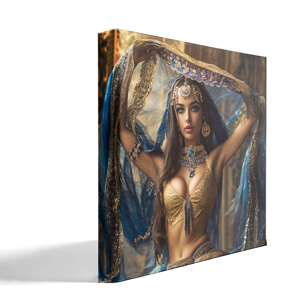 Sapphire Reveries V Belly Dance Canvas Art 16 in x 16 in