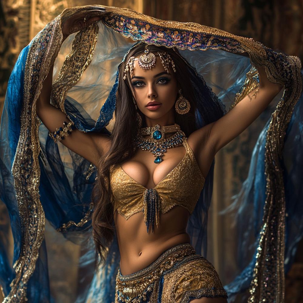 Sapphire Reveries V Vintage Red - Belly Dance Art Download