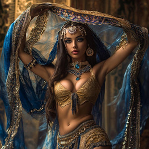 Sapphire Reveries V Vintage Red - Belly Dance Art Download