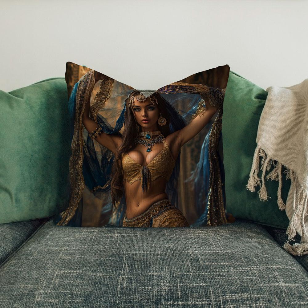 Sapphire Reveries V Belly Dance Throw Pillow 18 in x 18 in