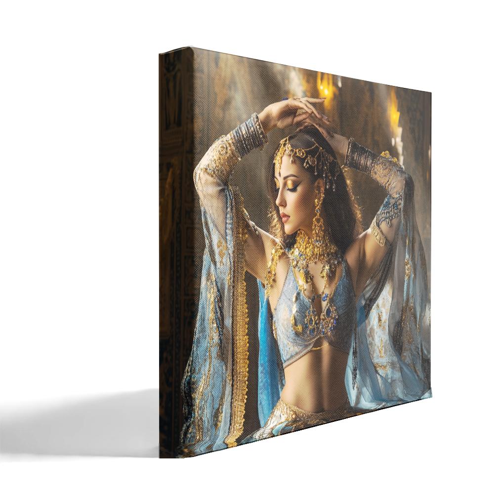 Sapphire Reveries VI Belly Dance Canvas Art 16 in x 16 in