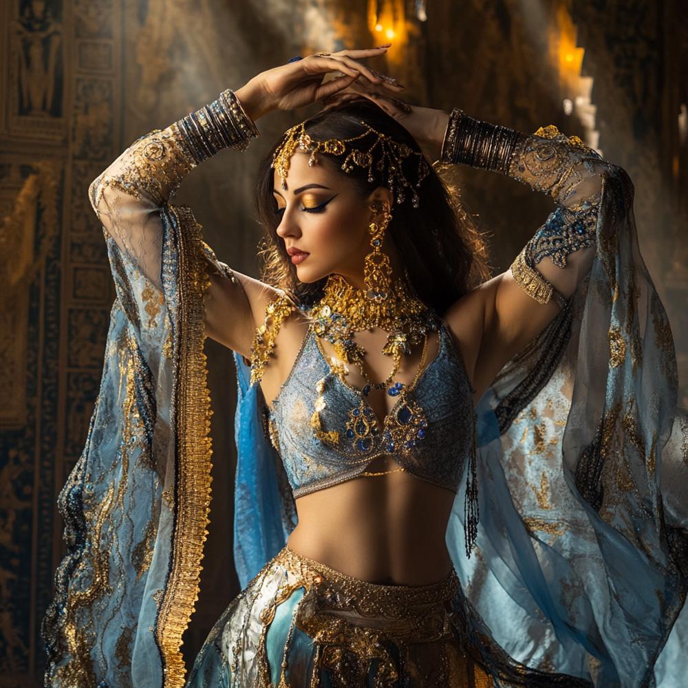 Sapphire Reveries VI Vintage Red - Belly Dance Art Download