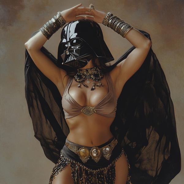 Shimmy Darth Vader I Watercolor Purple - Belly Dance Art Download