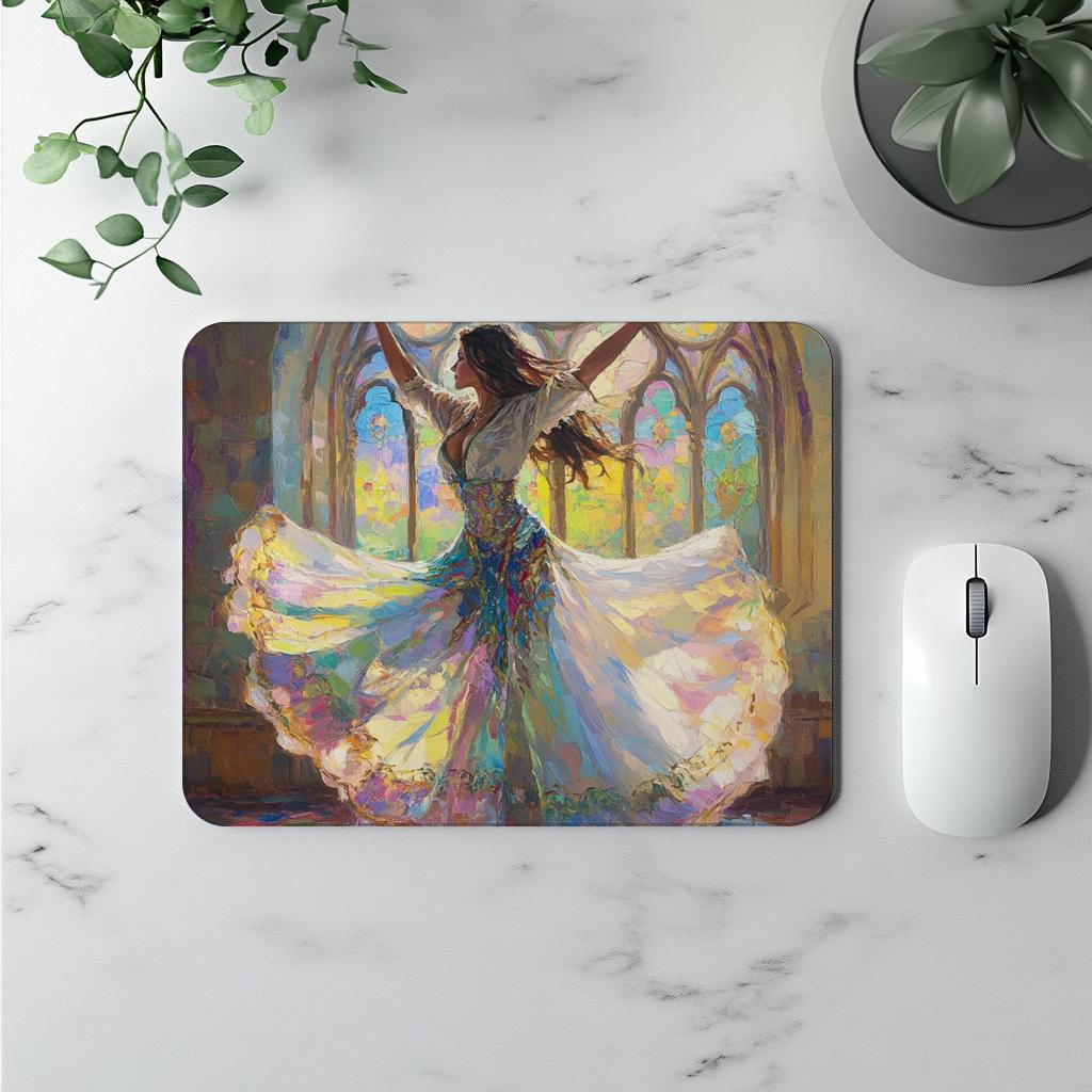 Springtime Oil Pastel I Watercolor Purple - Belly Dance Office Decor | Mouse Pads