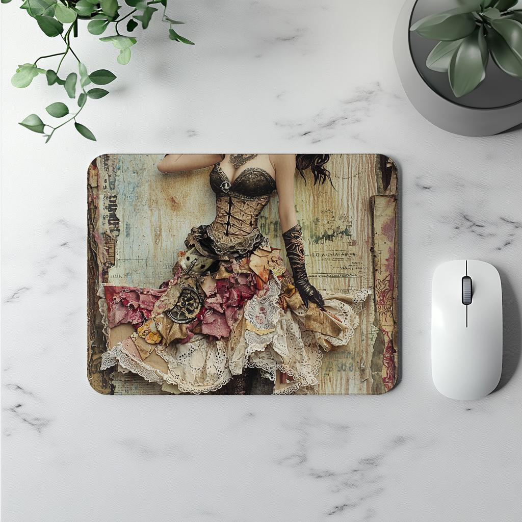 Steampunk Mixed Media II Watercolor Purple - Belly Dance Office Decor | Mouse Pads