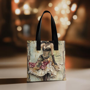 Steampunk Mixed Media II Watercolor Purple - Belly Dance Fashion Tote Bag