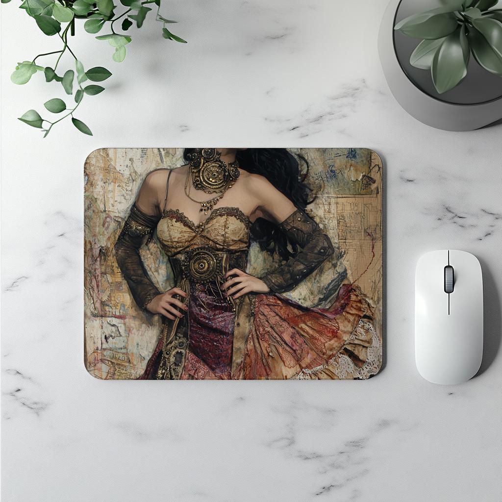 Steampunk Mixed Media III Watercolor Purple - Belly Dance Office Decor | Mouse Pads