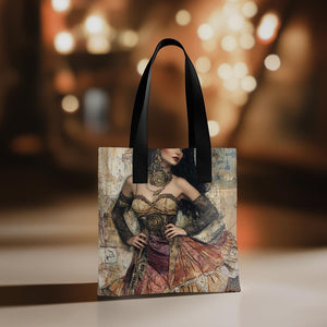 Steampunk Mixed Media III Watercolor Purple - Belly Dance Fashion Tote Bag