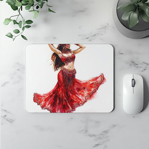 Striking Red Costume Sketch III Watercolor Purple - Belly Dance Office Decor | Mouse Pads