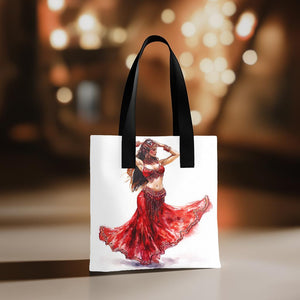 Striking Red Costume Sketch III Watercolor Purple - Belly Dance Fashion Tote Bag