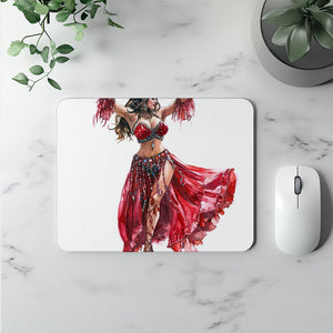 Striking Red Costume Sketch V Watercolor Purple - Belly Dance Office Decor | Mouse Pads