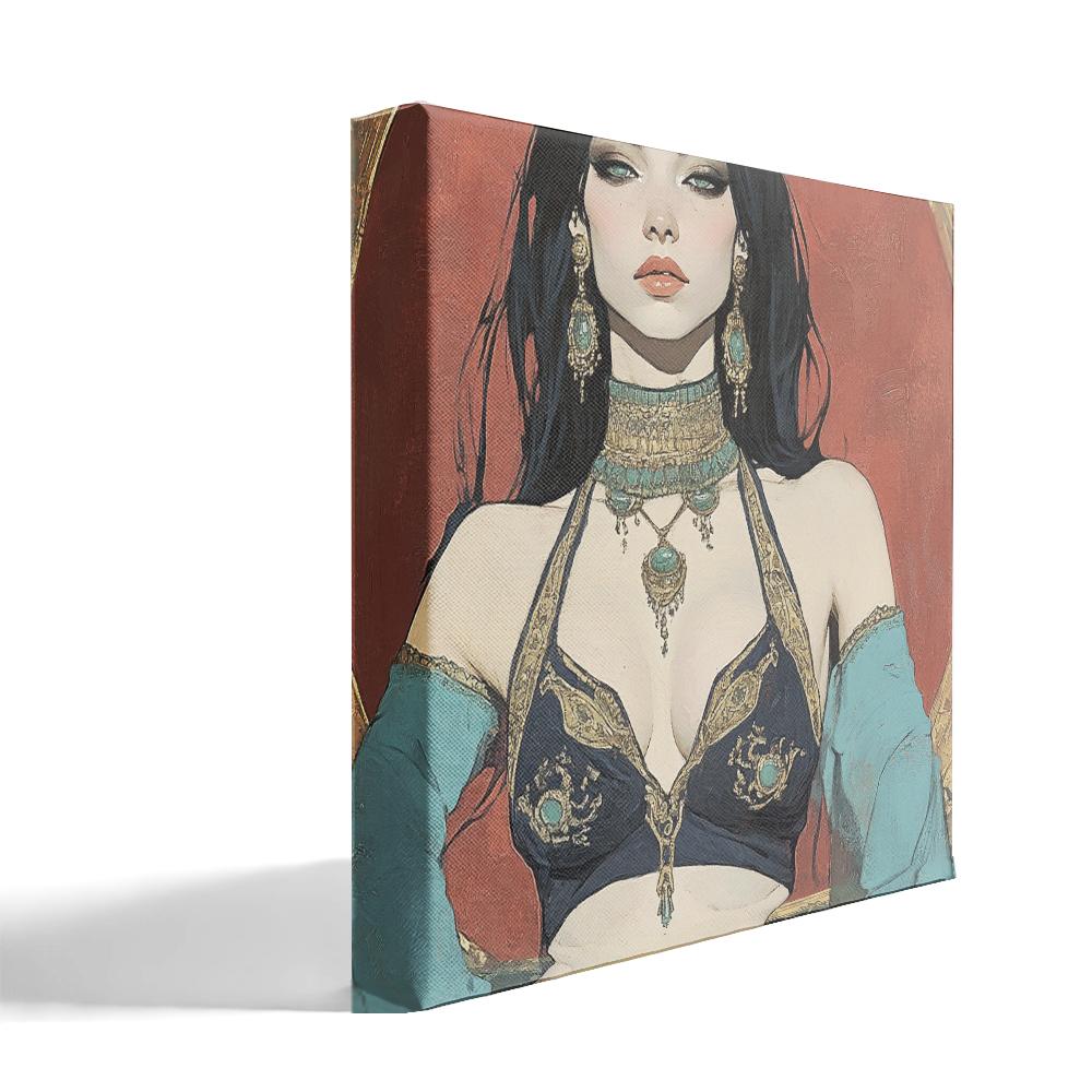 Tribal Eclectic I Belly Dance Canvas Art 16 in x 16 in