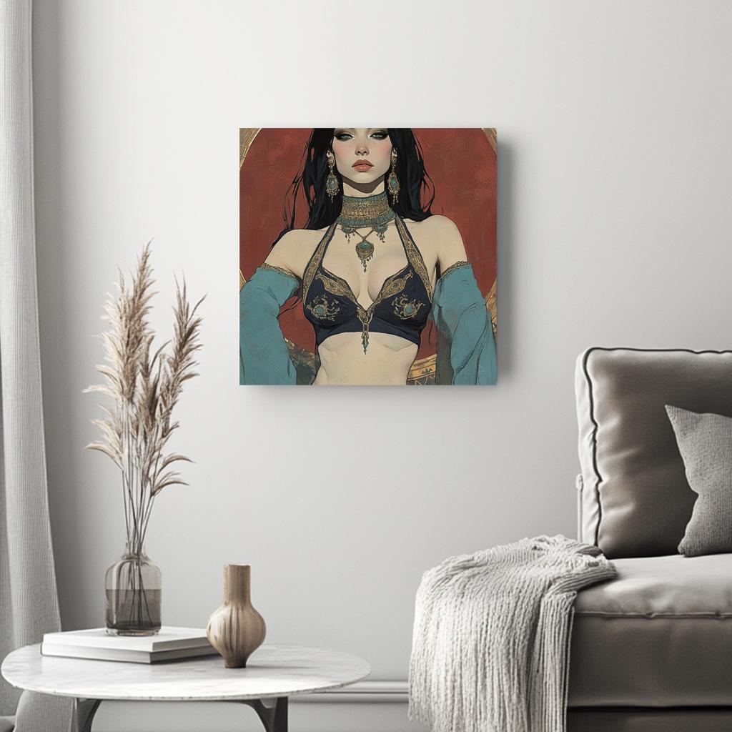Tribal Eclectic I Belly Dance Canvas Art 16 in x 16 in