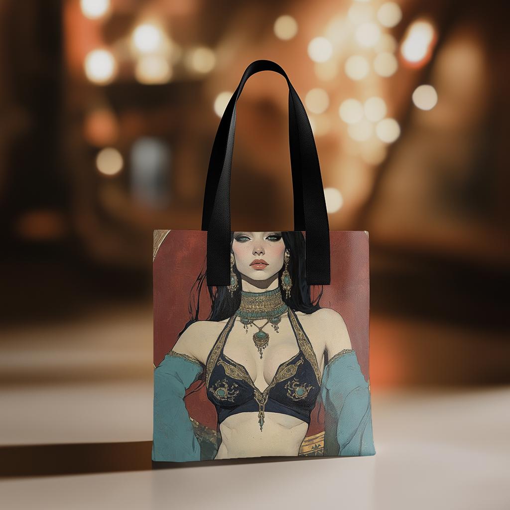 Tribal Eclectic I Watercolor Purple - Belly Dance Fashion Tote Bag