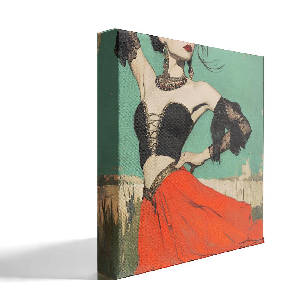 Tribal Eclectic II Belly Dance Canvas Art 16 in x 16 in