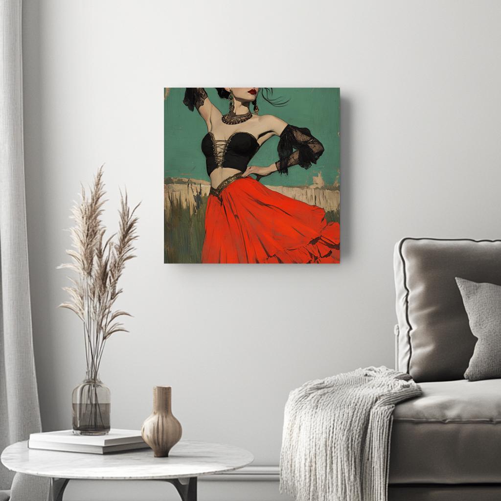 Tribal Eclectic II Belly Dance Canvas Art 16 in x 16 in