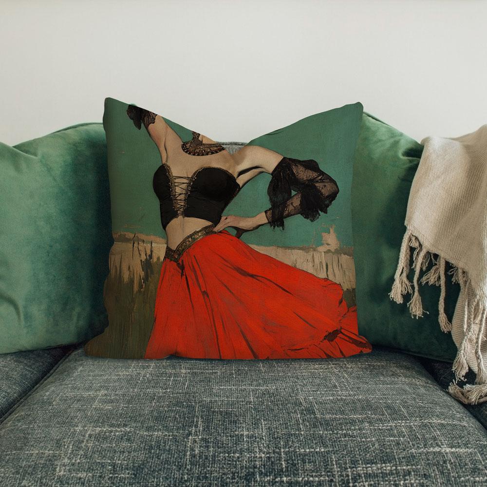 Tribal Eclectic Ii Belly Dance Throw Pillow 18 in x 18 in