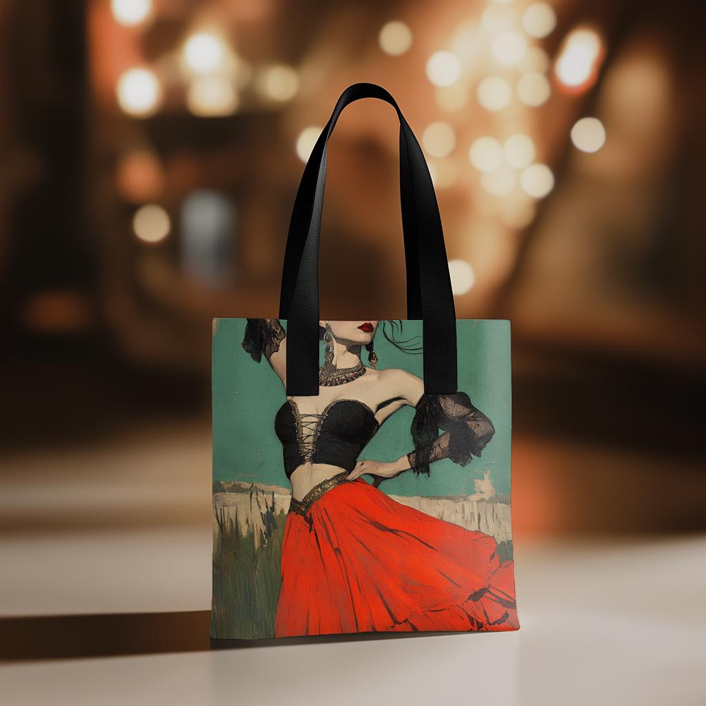 Tribal Eclectic II Watercolor Purple - Belly Dance Fashion Tote Bag