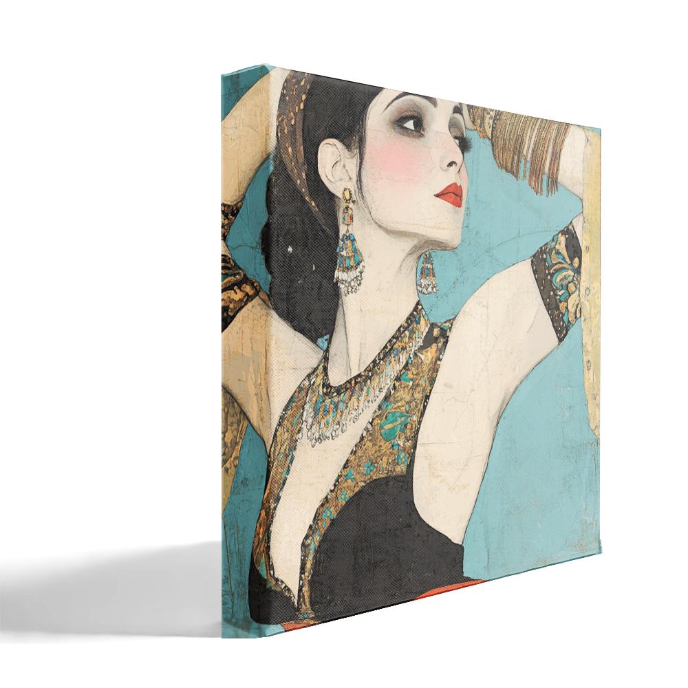 Tribal Eclectic III Belly Dance Canvas Art 16 in x 16 in