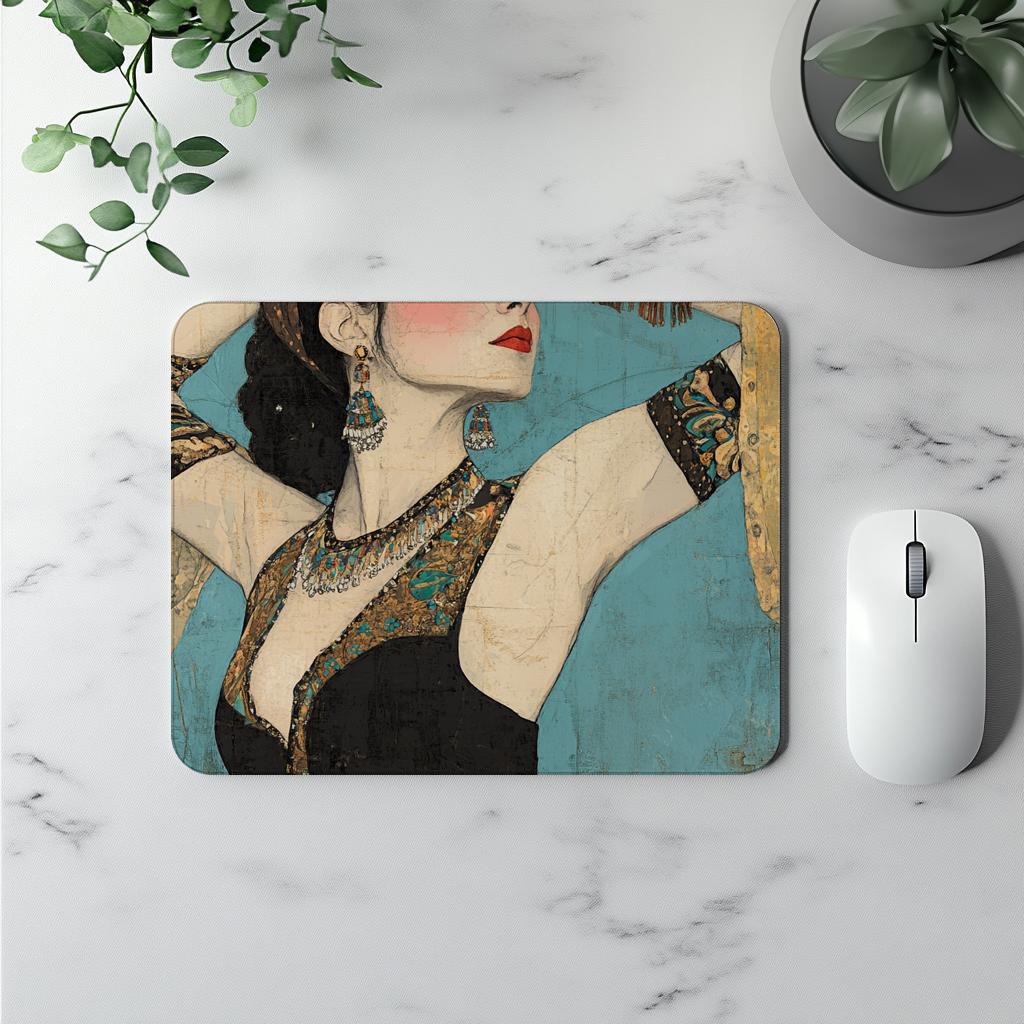 Tribal Eclectic III Watercolor Purple - Belly Dance Office Decor | Mouse Pads