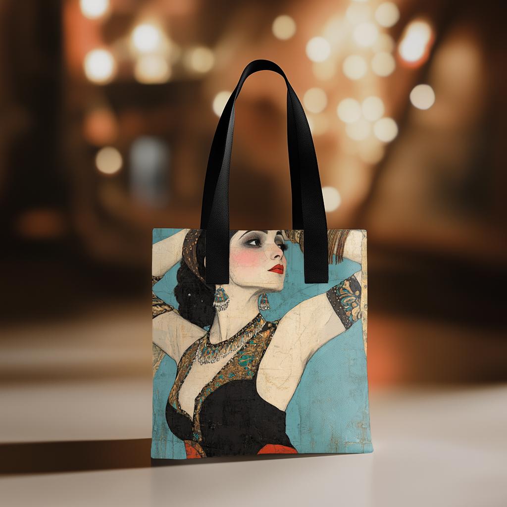 Tribal Eclectic III Watercolor Purple - Belly Dance Fashion Tote Bag