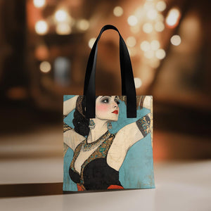 Tribal Eclectic III Watercolor Purple - Belly Dance Fashion Tote Bag