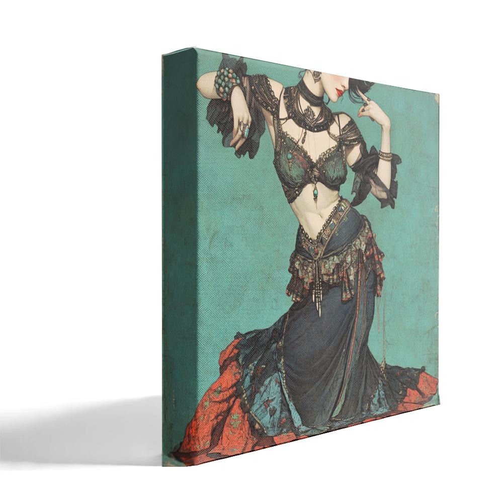Tribal Eclectic IV Belly Dance Canvas Art 16 in x 16 in