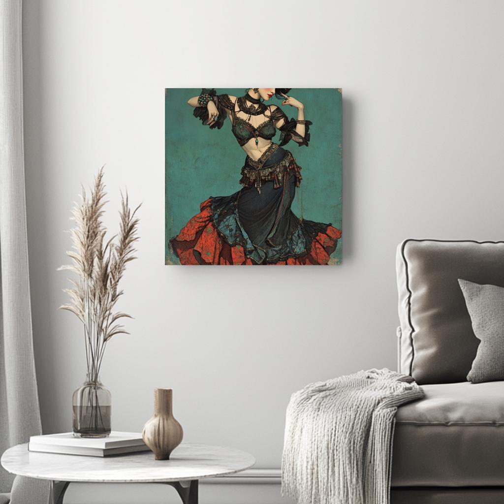 Tribal Eclectic IV Belly Dance Canvas Art 16 in x 16 in