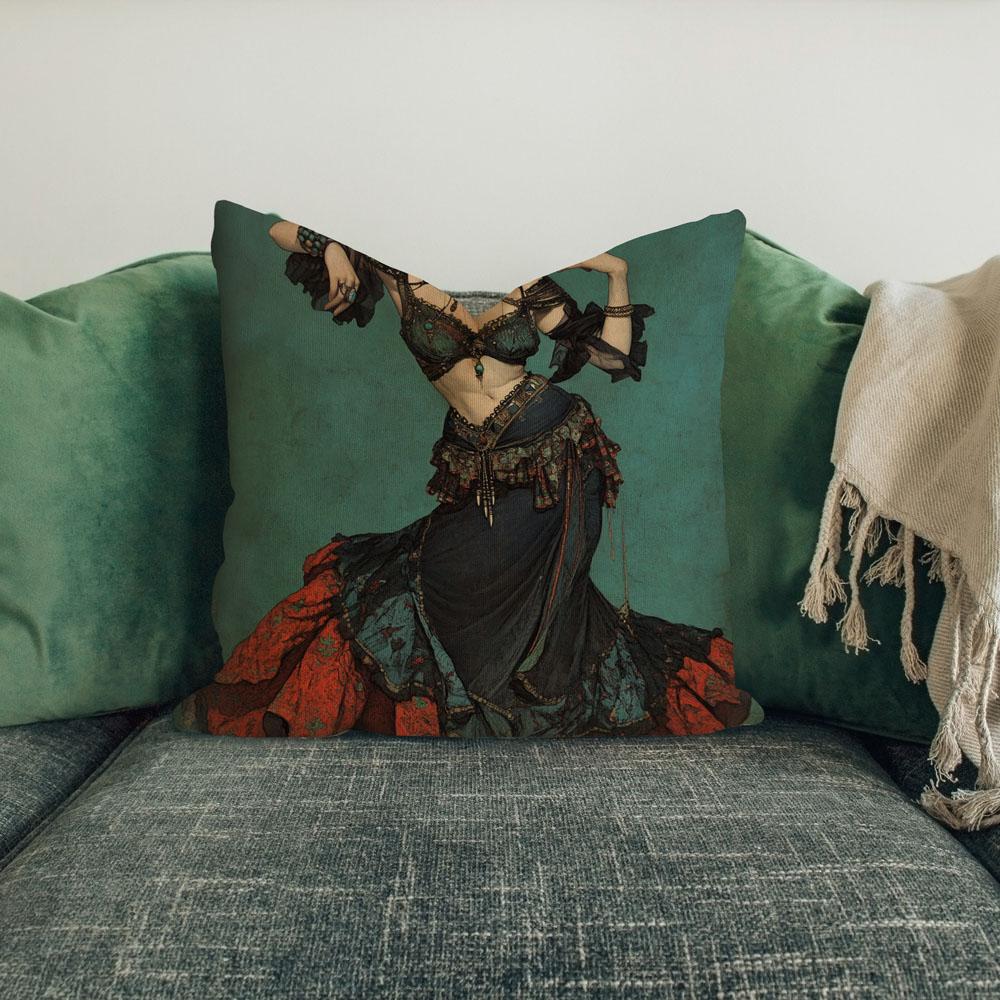 Tribal Eclectic Iv Belly Dance Throw Pillow 18 in x 18 in