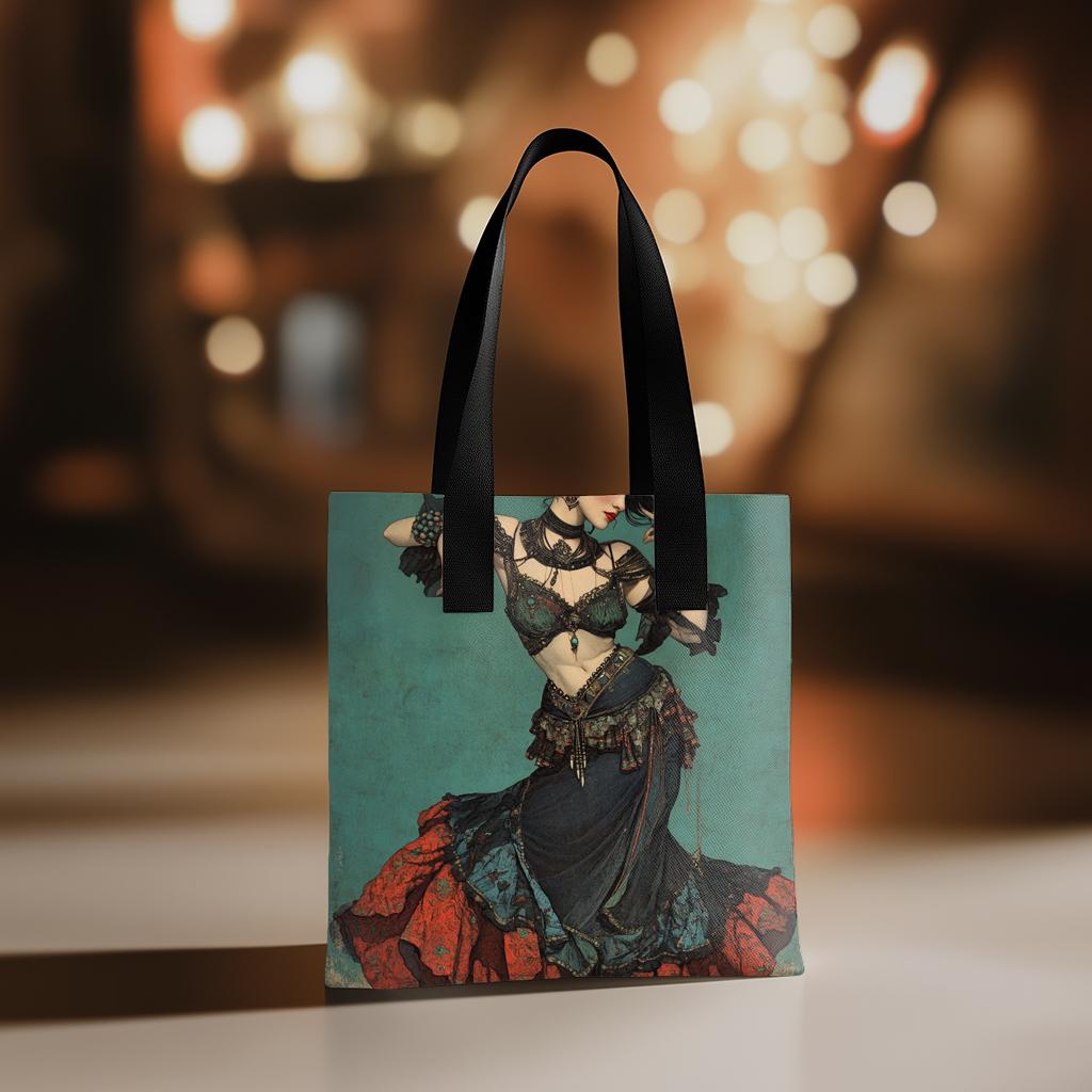 Tribal Eclectic IV Watercolor Purple - Belly Dance Fashion Tote Bag
