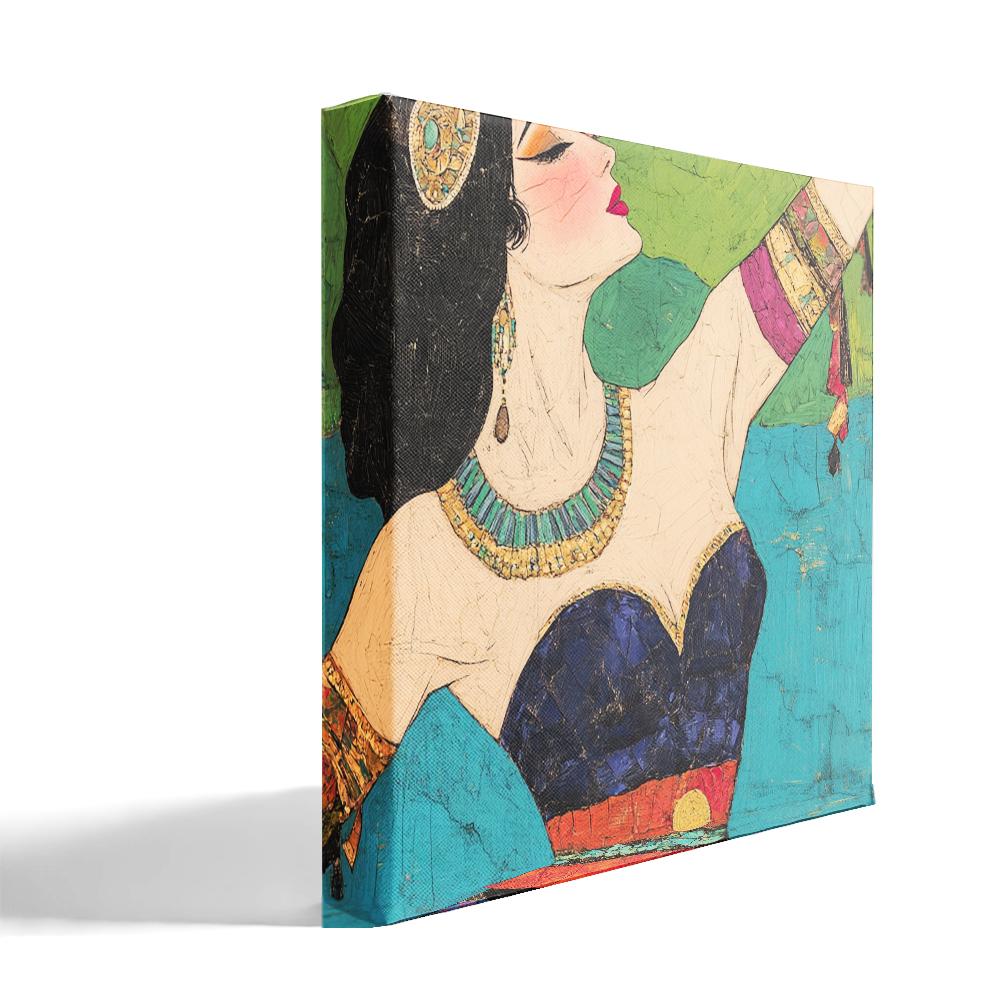 Tribal Eclectic V Belly Dance Canvas Art 16 in x 16 in