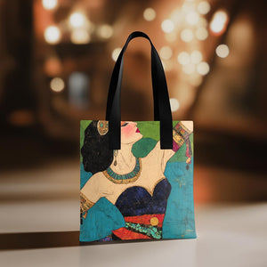 Tribal Eclectic V Watercolor Purple - Belly Dance Fashion Tote Bag