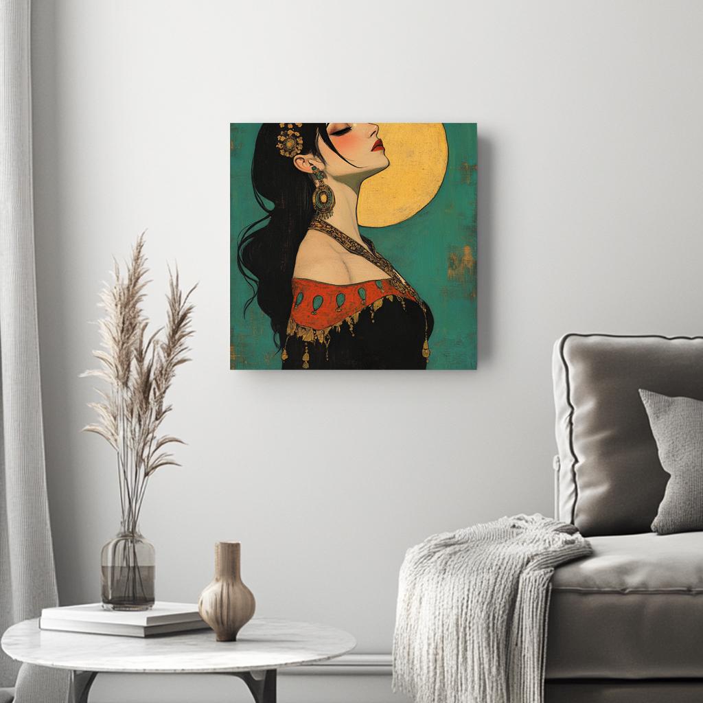 Tribal Eclectic VI Belly Dance Canvas Art 16 in x 16 in