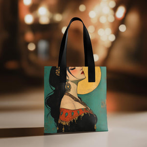 Tribal Eclectic VI Watercolor Purple - Belly Dance Fashion Tote Bag