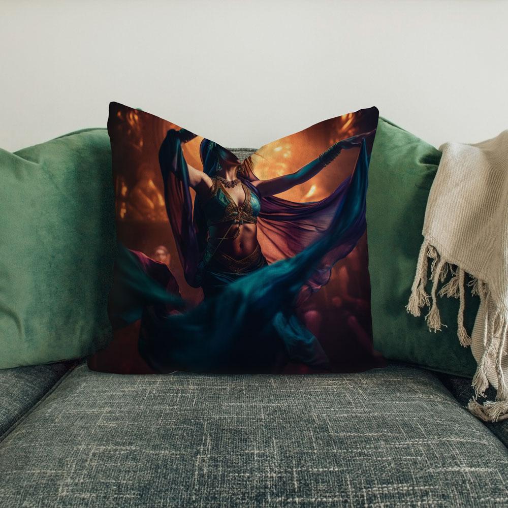Tribal Splendor I Belly Dance Throw Pillow 18 in x 18 in