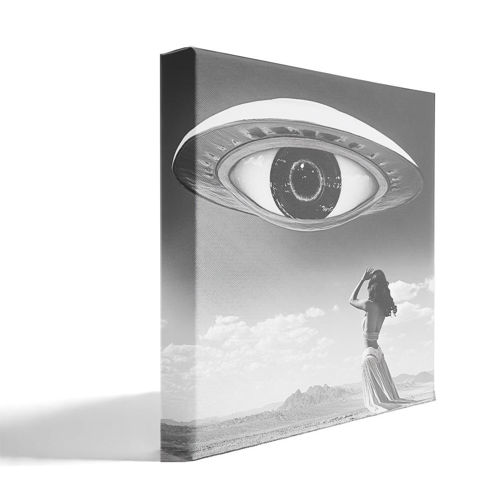 UFO in the Sky I Belly Dance Canvas Art 16 in x 16 in