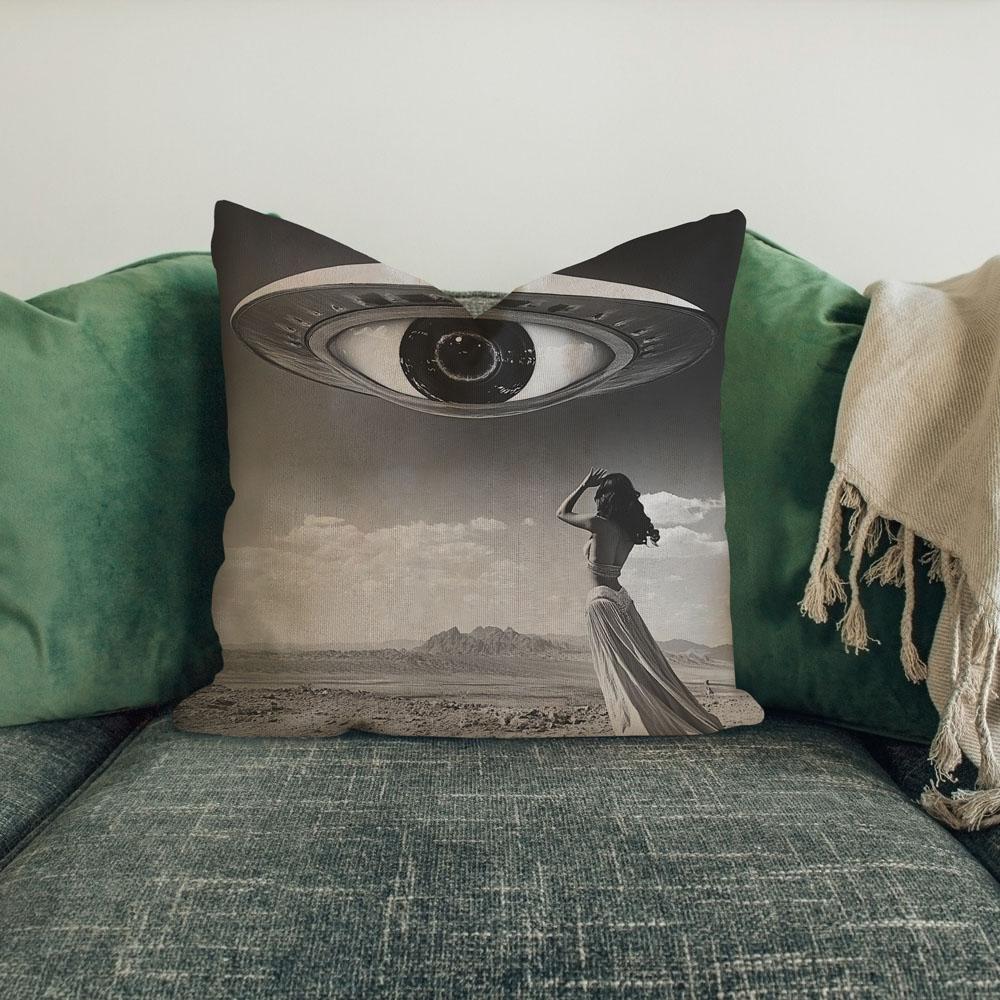 Ufo In The Sky I Belly Dance Throw Pillow 18 in x 18 in