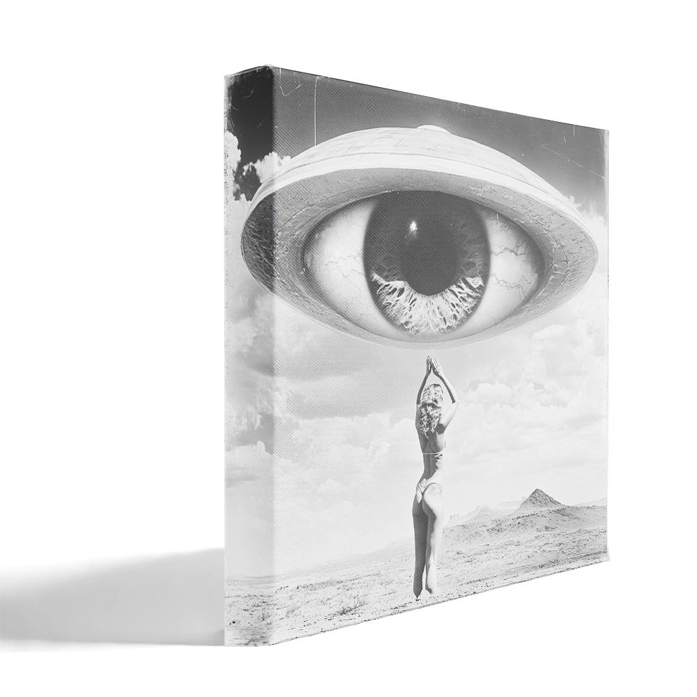 UFO in the Sky II Belly Dance Canvas Art 16 in x 16 in