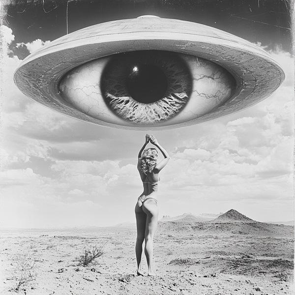 UFO in the Sky II Watercolor Purple - Belly Dance Art Download